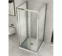 Box Doccia tre 3 Lati 6 mm 2 Ante fisse 1 Porta Scorrevole Cristallo Trasparente