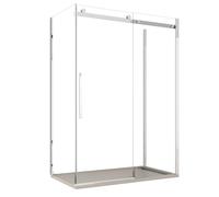 Box Doccia tre lati porta scorrevole trasparente H195cm 8mm anticalcare Euclide - 90x120x90
