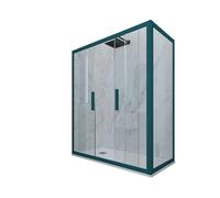 BOX DOCCIA VERDE NIGHT WATCH VETRO TRASPARENTE 75X160 CM MOD. GLAM DUO