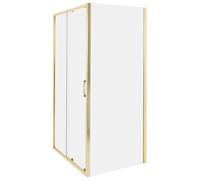Box Doccia Vetro Temperato Cornice Alluminio oro 80 x 100 x 185 cm