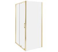 Box Doccia Vetro Temperato Cornice Alluminio oro 80 x 100 x 185 cm Yoro