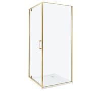 Box Doccia Vetro Temperato Cornice dorata Porta Singola 80 x 80 x 185 cm
