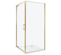 Box Doccia Vetro Temperato Cornice dorata Porta Singola 90 x 90 x 185 cm Darli