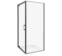 Box Doccia Vetro Temperato Cornice nero Porta Singola 80 x 80 x 185 cm