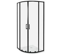 Box Doccia Vetro Temperato Doppia Porta nero 80 x 80 x 185 cm