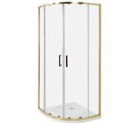 Box Doccia Vetro Temperato Doppia Porta oro 80 x 80 x 185 cm
