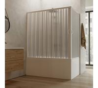 Box doccia sopravasca 70x160 in PVC h 150 a soffietto mod. Ortensia con apertura centrale