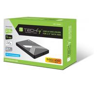 Techly Box esterno I-Case USB3-SL25TY – USB 3.0 per HDD/SSD SATA 2,5" Nero