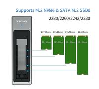 BOX ESTERNO PER HARD DISK M.2 NVME USB 3.2 CAVO USB TYPE-C + USB-A | TECNOACCESS