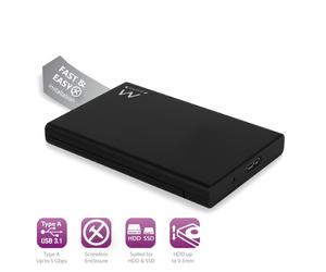 BOX ESTERNO PER HARD DISK / SSD SATA HDD 2,5" USB 3.1 EWENT EW7044 NERO SENZA VI