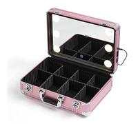 Box for unghie di bellezza della valigia artista truccatore con specchio PORTATO Cassetta degli strumenti Organizzatore cosmetici da viaggio leggero