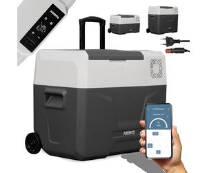 Box frigo a compressore Arebos con rotelle 39 litri | Box freezer elettrico con controllo APP per raffreddare, congelare e tenere in caldo | Frigorifero fino a -20 °C | Box frigo per auto