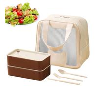Box giapponese - Contenitore quadrato ermetico per pranzo a 2 strati, impilabile, contenitore per frutta portatile a basso contenuto di grassi con divisore, a prova di perdite adatto al microond