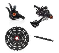 Box | Gruppo Trasmissione multivelocità One/Two Prime 9 X-Wide, Gamma Denti 11-50, Cambio, deragliatore Posteriore, Cavo Cambio e Kit alloggiamento | Componenti della Scatola