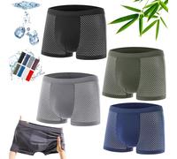 Box Hero Bamboo Fiber Boxer Briefs, Drop Daddy Bamboo Boxer Briefs, Ice Silk Mesh Boxer Shorts, Mens Underwear (L(45-55kg),4PCS-A)