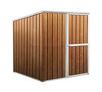 Box in Acciaio Zincato Casetta da Giardino in Lamiera 1.75 x 1.85 m x h1.92 m - 70 KG - 2,92 metri quadri (Finitura Legno)