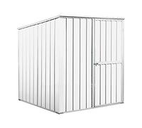 Box in Acciaio Zincato Casetta da Giardino in Lamiera 1.75 x 1.85 m x h1.92 m - 70 KG - 2,92 metri quadri (Bianco)