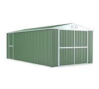Box in Acciaio Zincato Casetta da Giardino in Lamiera 3.27 x 6.11 m x h2.35 m - 346 KG - 19 metri quadri (Verde)