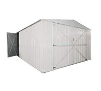 Box in Acciaio Zincato Casetta da Giardino in Lamiera 3.60 x 6.00 m x h2.30 m - 346 KG - 21 metri quadri (Bianco)