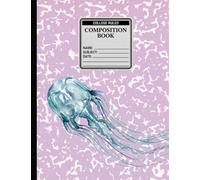 Box Jellyfish Composition Notebook: College Ruled Marbled Notebook for School | Watercolor Ocean Predator Journal for Marine Biology Students, Teens & Adults | 200 Pages, 7.44 x 9.69