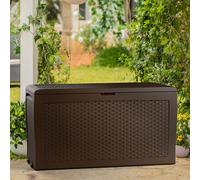 Keter Baule da Giardino Samoa, 270L, Effetto Rattan, Marrone, 116,4x44,7x57H cm