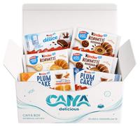Box Merendine Assortite per kinder 6 Pezzi con Delice, Kornetti Cioccolato e Crema al Latte, PlumCake Yogurt alla Greca e Carota e Mandorla - Assortimento Merenda Dolce 1,548kg