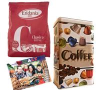 Box Metallico 16x9cm + Kit Zucchero Bustine 1Kg - Kit Pausa caffè - Accessori Ufficio (ERIDANIA)