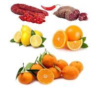 Box Mix idea Regalo Kg.8 di Agrumi di cui: CLEMENTINE, ARANCE e LIMONI + SALSICCIA e SOPPRESSATA PICCANTE Calabrese di Corigliano-Rossano