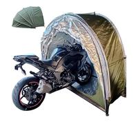 Box Moto Appeso 2 in 1 Copertura Biciclette Da Esterno con Doppie Porte per 2-5 Biciclette Casetta Attrezzi Casette Da Giardino,Green