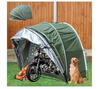 Box Moto Appeso 2 in 1 Copertura Biciclette Da Esterno con Tessuto Oxford 210D PU4000 Impermeabile Casette Da Giardino Ricovero Attrezzi,Green