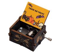Box musicale di Halloween in legno - Box musicale Classical Wind Up, giocattolo musicale a mano decorativa | Regalo festivo con melodia di Halloween per amici e adulti, accento spettrale da tavolo, ce