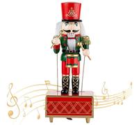 Box Musicale Di Nocciola Di Legno - Festiva Slodiate Musical Soldier Soldier Bust Musical | Schiacciatore Di Soldato Da 32 Cm/12 Pollici, Figure Di Schiaccianoci Da Collezione Per La Decorazione Della