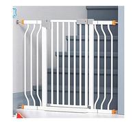 Box per Animali Domestici, Cancello Di Sicurezza Bianco in Metallo Montato a Pressione per Scale, Corridoi e Porte Balaustre per Scale/a/90-97Cm