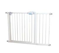 Box per Animali Domestici Cancello Di Sicurezza Bianco la Porta Montata a Pressione Si Apre su Entrambi i Lati Delle Scale e Delle Colonnine/High 75Cm/99-106Cm