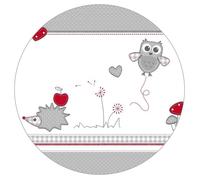 Box per bambini 100x75 cm + Tappetino con stampa di gufi Adam ed Eule + 4 ruote - ROBA - Legno bianco