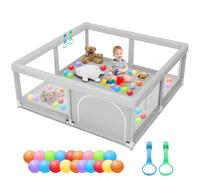 Box per bambini 120 x 120 cm ed è alto 65 cm. Questa recinzione per bambini è dotata di una borsa per il trasporto e di numerosi accessori,50 palline colorate dell'oceano,tra cui doppi ganci e porte c