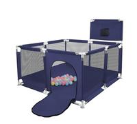 Box per Bambini | Recinto Per Bambini | Box Neonato Centro di Attività per Bambini Bimbo Baby- Stabile e Antiscivolo, 50 Pallin, per Bimbi 0~3 Anni, Maglia Traspirante-126 * 126 * 66 cm-blu navy