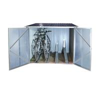 Box per Biciclette 203x203x162 cm in Metallo Antracite e Bianco