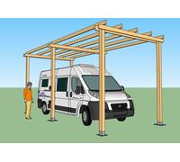Box per camper in legno 3x8 h.3,5 pergola in pino impregnato in autoclave