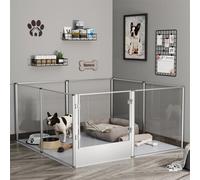Box per cani extra large Custodia in acrilico Animale domestico Coniglietto Ferrets Recinzione per cani Gabbia Scatola per parto per animali domestici con cuscinetto per fertilità impermeabile Argento