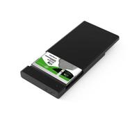 Box per HDD/SSD 2,5" SATA (spessore 9.5mm max) - interfaccia USB3.2 (USB-C) - box in plastica colore nero - Inclusi cavi USB-C/C NEW