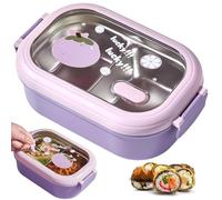 Box per il pranzo in acciaio inossidabile, Lunch Box isolata staccabile con fibbie a prova di perdite per bambini, asili nido e scolastici, stile2