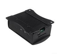 Box per Raspberry Pi 5 in alluminio anodizzato con pareti ventilate e tetto per una regolazione termica costante (raffreddamento nero)