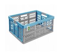 keeeper Robusta Scatola Professionale Pieghevole con Manici Soft-touch, 54 x 37 x 28 cm, Ben Eco Line, Blu (Eco Sky Blue)