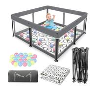 Box pieghevole per bambini con tappetino, portatile, spazioso e robusto, per neonati e bambini, installazione rapida in 1 minuto, adatto ai viaggi, sicuro e durevole, per uso interno ed esterno