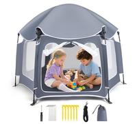 Box Pieghevole Per Bambini,Con Tendina Parasole,Protezione Dalla Pioggia E Dal Sole,150 Cm X 150 Cm X 110 Cm,Con Rete Traspirante,Base Antiscivolo,Recinto Per Bambini Per Esterno, Interni,Spiaggia,Par