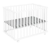 roba Box Pieghevole + Inserto Little Stars -75x100 cm - Altezza Regolabile - Include Ruote -Bianco