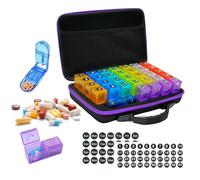 Box Pillole - Organizzatore Di Scatole Per Pillole Da 30 Giorni Con Etichette, Organizzatore Di Medicinali Portatili | Travel Essentials For Fish Oil Integlement Borse Daily Pharmacy College Women Men