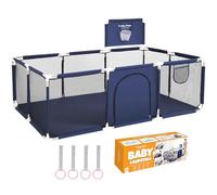 Box piscina per bambini Box per bambini con canestro da basket (e porta da calcio), 188x124x66 cm per giocattoli per bambini e come girello