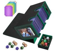 Box Porta Mazzo per Carte MTG,MTG Deck Box per Carte Magic the Gathering,Commander Box Porta Carte Capacità fino a 200+ Carte,MTG Deck Box con 2 Divisori,1 Dice Tray,1 Porta Carte Magnetico(Verde)